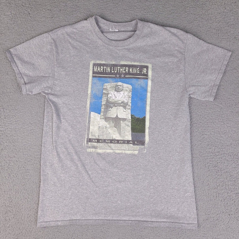 Martin Luther King Jr. MLK Memorial T-Shirt Men's Medium Gray Short Sleeve